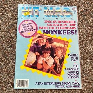 Vintage 1986 Hit Mag Monkees Magazine with Poster